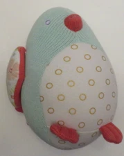 9” BABY ASPEN LOVEY Pastel Bird Knit Stuffed Animal Plush Plump Floral Teal