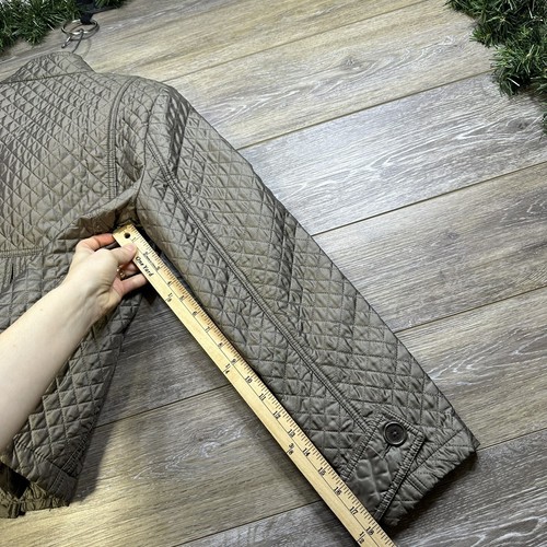 Elena Solana Coat Size Large Women’s Brown Pea Coat Jacket Quilted Warm - Picture 17 of 19