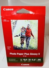 CANON PHOTO PAPER PLUS GLOSSY II 4" x6" INKJET  PAPER NEW 100 Pack