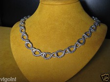 COLLAR LINK BARBARA BIXBY SS 18K FIGURA OCHO CADENAS DISEÑO DE FLORES Regalo