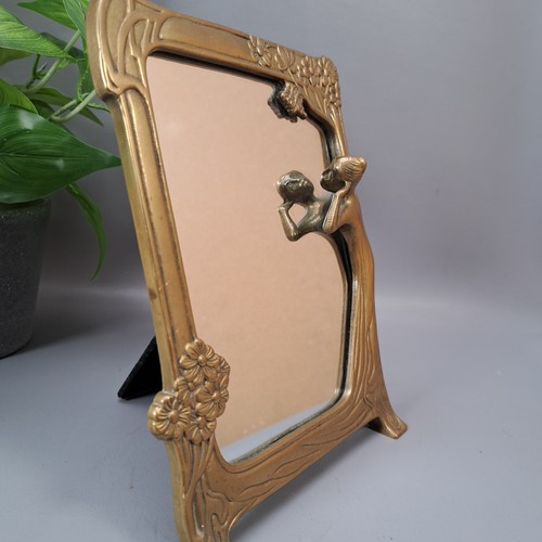 art Nouveau quality brass table top vanity mirror dressing table country house - Picture 3 of 7