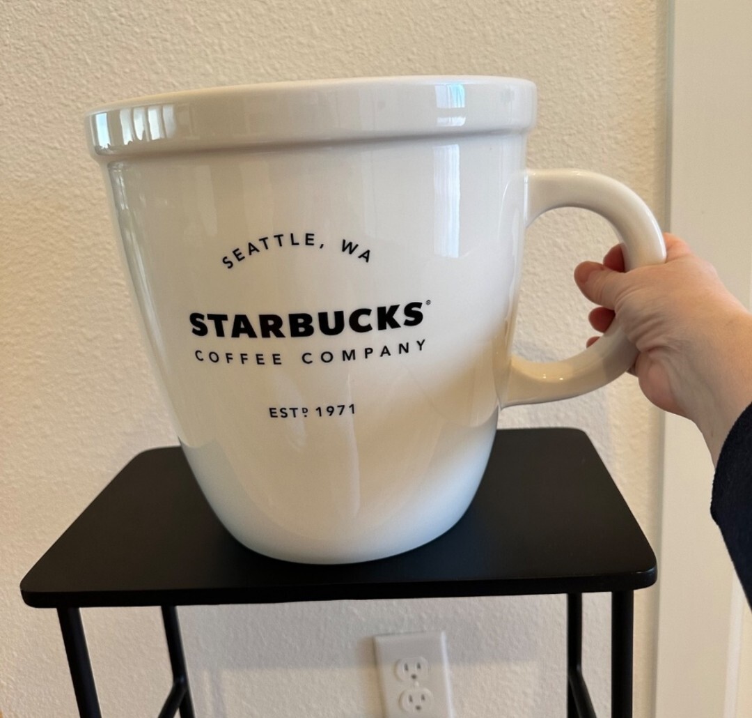 STARBUCKS- Giant Abbey Classic Ceramic Mug 138 oz Limited Edition