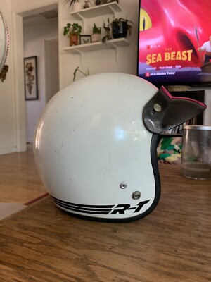 Vintage 1981 white Bell RT Motorcycle Motocross R-T Helmet, small
