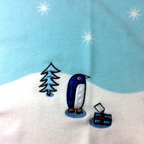Manta polar pingüino copo de nieve pingüino pino pesca en hielo invierno 49" x 57" - Imagen 4 de 10