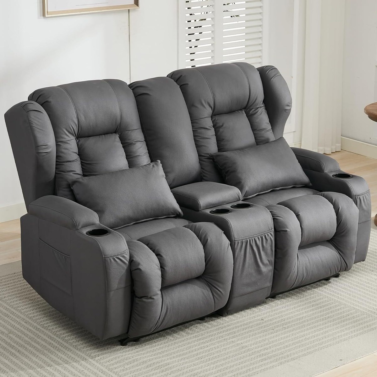 Recliner Sofa Loveseat Recliner RV Sofa with Console Home