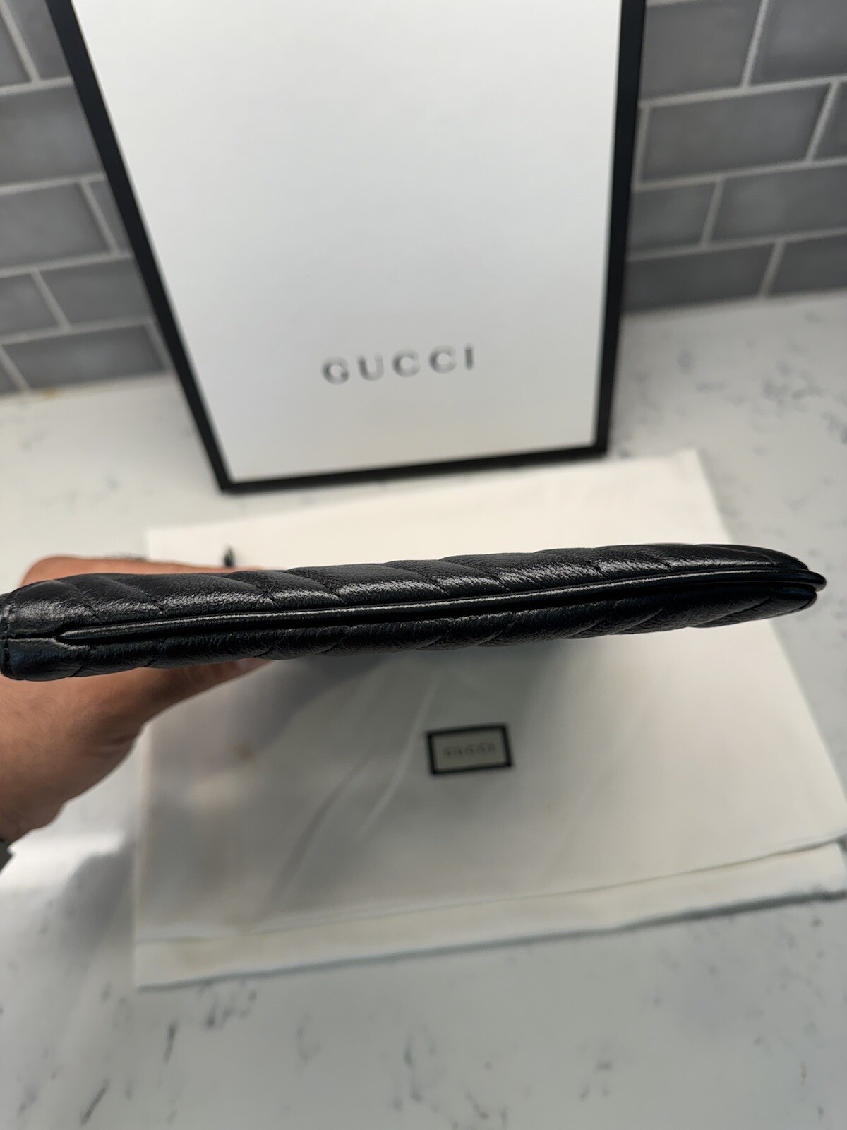 Gucci Marmont GG Logo Black Clutch Bag image 8