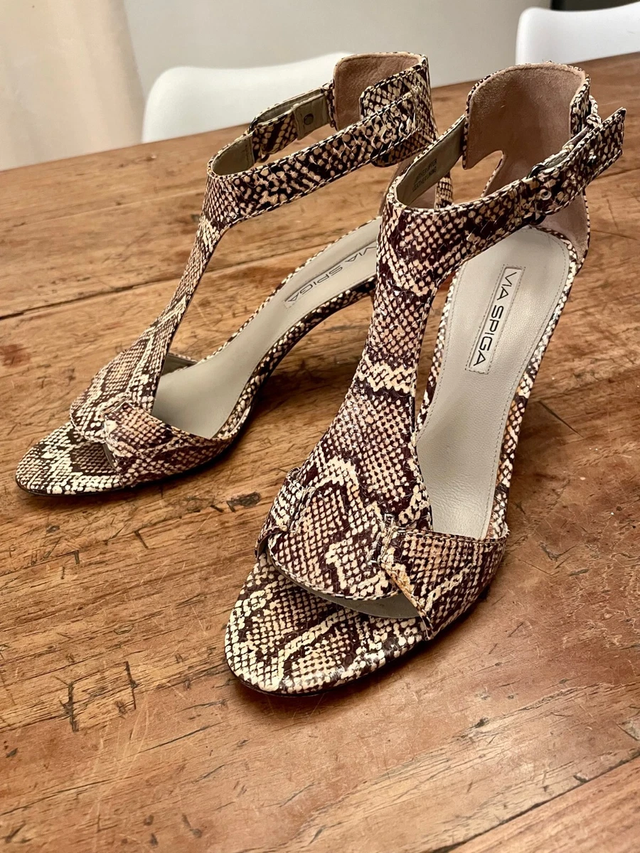 VIA SPIGA Snakeskin Print Leather 3