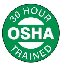 30 Hour OSHA Trained Hard Hat Decal Hardhat Sticker Helmet Label H230