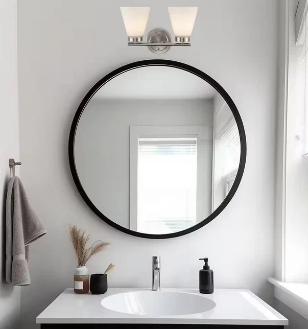 NEW Bel Air Lighting Fifer 14.5 in. Brushed Nickel Bathroom Vanity Light. - Image 3 of 4