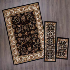 Home Dynamix Indoor Area Rug Set Non Skid Jute Backing Floor Room Runner 3 Piece