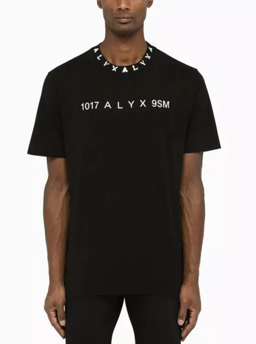 1017 Alyx 95M Graphic T-Shirt Black CONTRASTING LOGO Mens Small