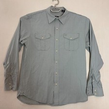 Timberland Shirt Mens Button Up Green Pockets Long Sleeve Outdoor 100 Cotton M