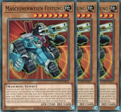 yugioh 3x mechanical creatures fortress LEDD-DEB11 COMMON 2 EDITION GERMAN