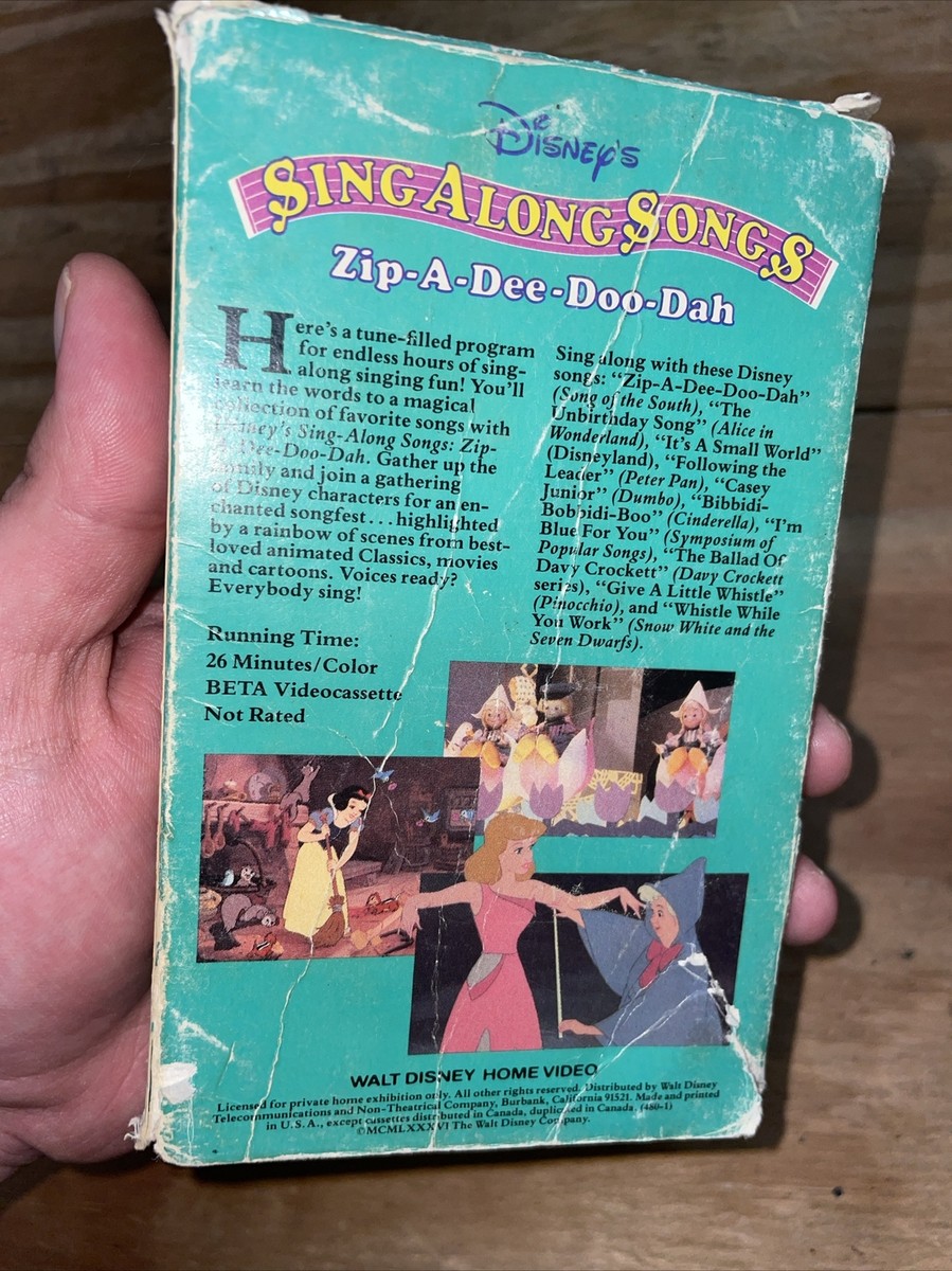 Betamax Disney's Sing Along Songs Zip-A-Dee-Doo-Dah from Song of