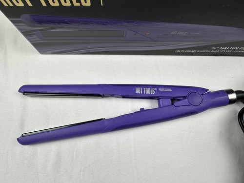 Hot Tools Professional Ceramic Tourmaline Flat Iron 3/8” Purple NEW OPEN BOX - Picture 4 of 6