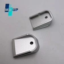 2 Pack Magazine Base Plate for Glock 9mm .357 .40 .45 GAP Aluminum Silver