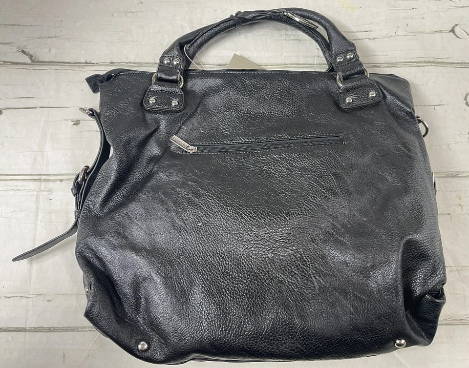 KIDSLINE 大号黑色人造皮革带肩带 | 婴儿包 | 尿布袋全新带标签 — 第 2/4 张图片