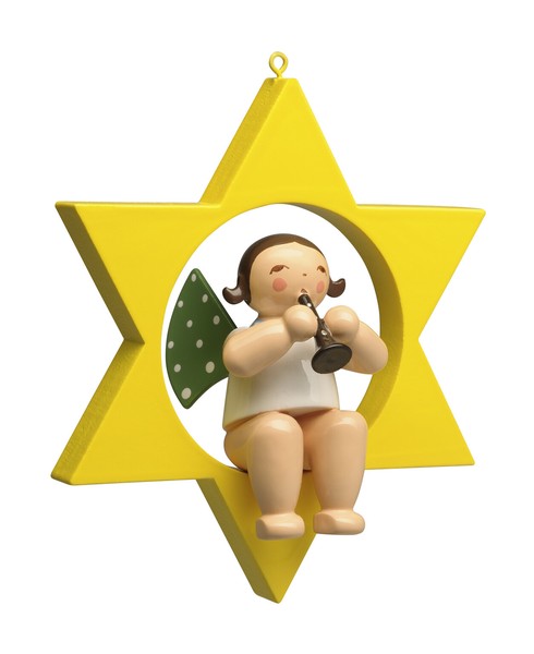 Wendt & KüHn Engel Mit Klarinette, Im Stern 650/80/41 Neu 2021 Advent Weihnacht-image