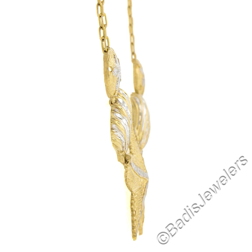 Collar de cadena Bismark de oro de 14k concha de mar y estrella de arena corte diamante Foto 4 de 4