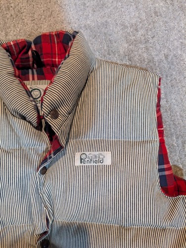 Penfield Trailwear Vest Adult Men's Size L Striped Snap Close Down Puffer - Picture 2 of 5