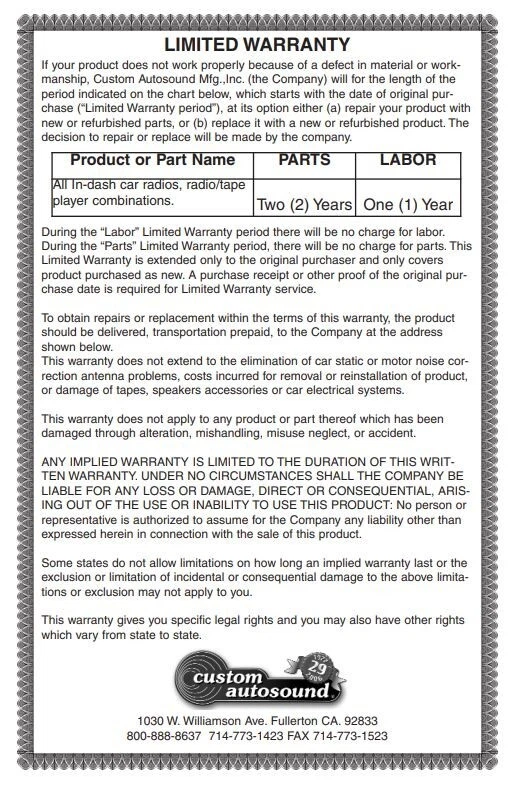 1964 -1965 Ford Thunderbird Stereo Radio + Free Aux Cable + Dash Speakers 230 - Image 4 of 4
