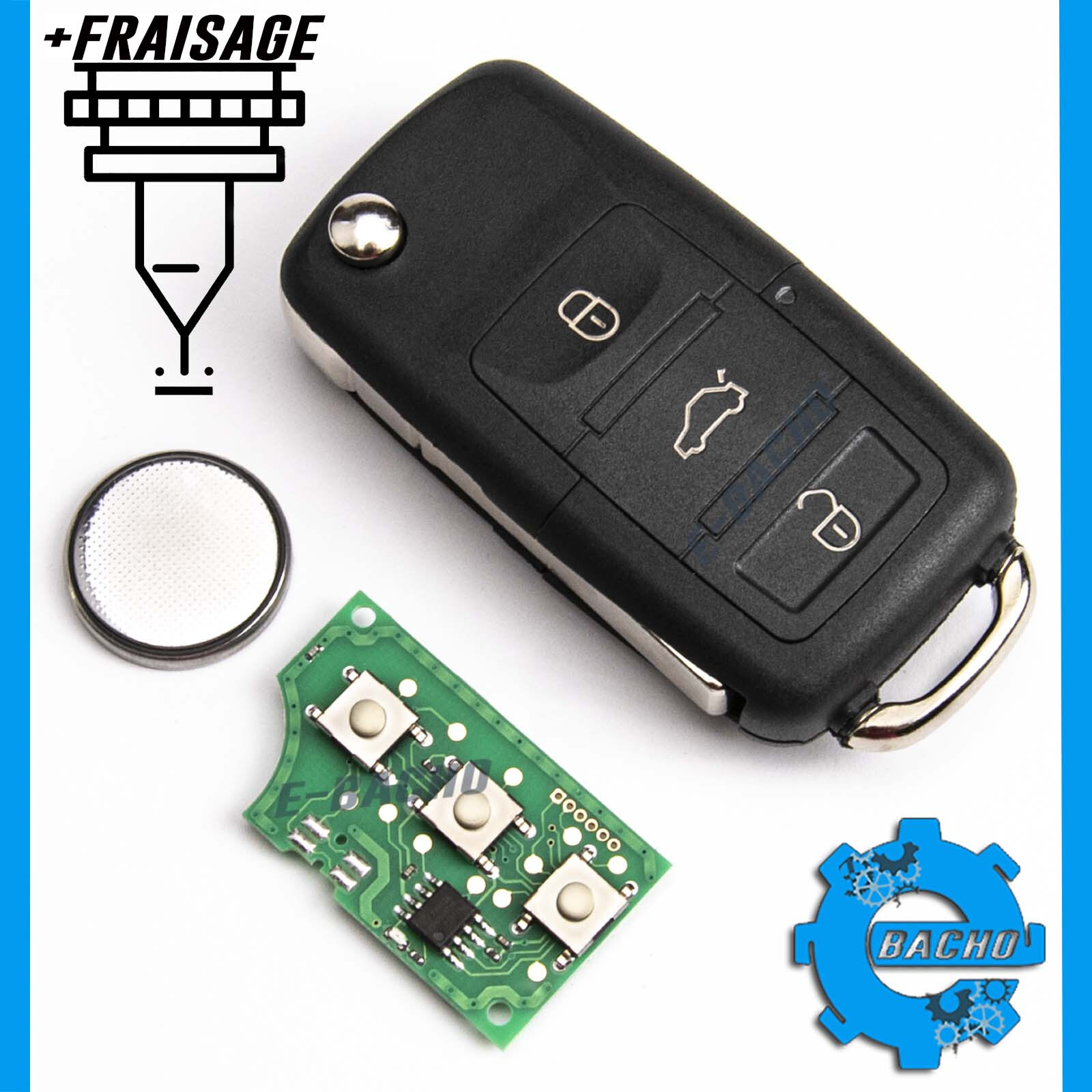 Télécommande clé VW Golf Passat défectueuse ? Remplacez votre boîtier 1J0959753AH 434Mhz