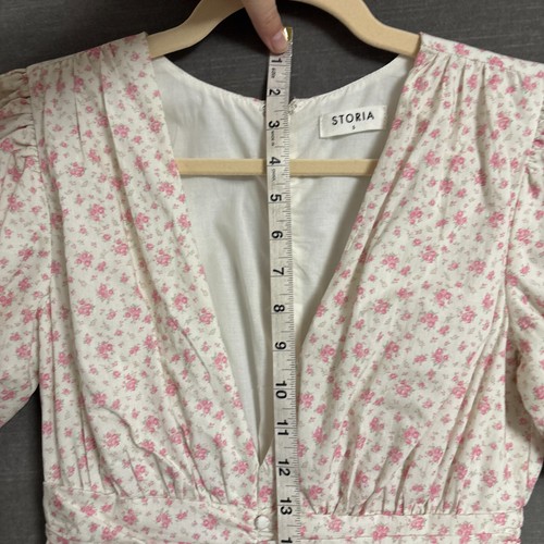 Storia Dress S Pink Cream Floral Dainty Feminine Cottage Prairie Preppy Picnic - Picture 11 of 16