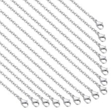 15pcs Lot Stainless steel Rollo Chain necklace For DIY jewelry making 3mm 20''