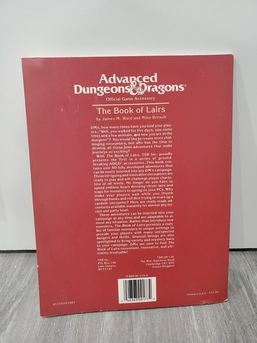 Advanced Dungeons & Dragons Official Game Accessory The Book of Lairs - Picture 2 of 8