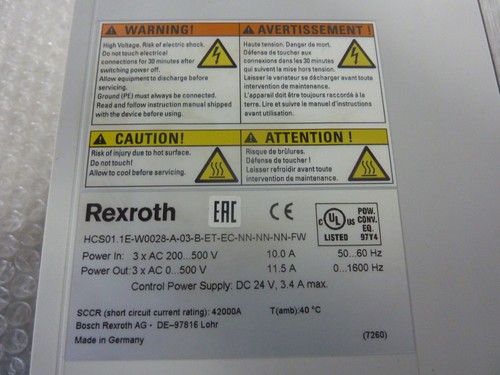Rexroth HCS01.1E-W0028-A-03-B-ET-EC-NN-NN-NN-FW 200-500VAC (23805) - 第 2/11 張圖片