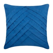 Throw Pillow Case Blue 16"x16", Square Faux Suede - Blue No Limits No Lines