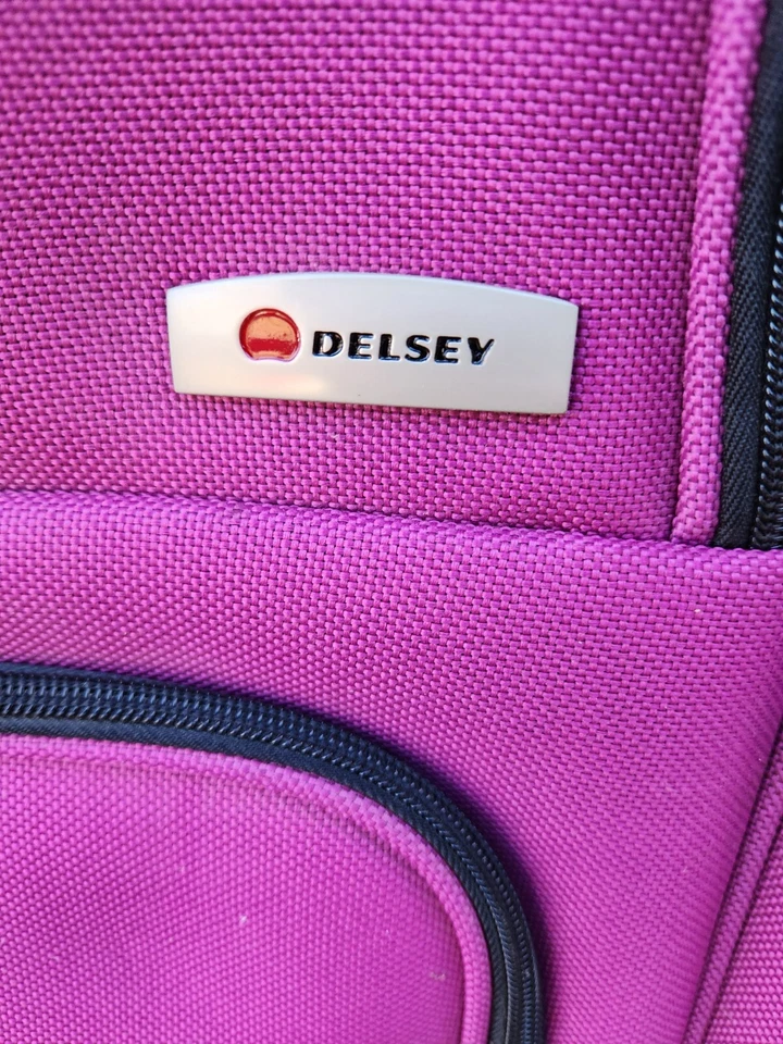 Purple Delsey Large Luggage on Wheels Adjustable Handle - Image 2 of 4