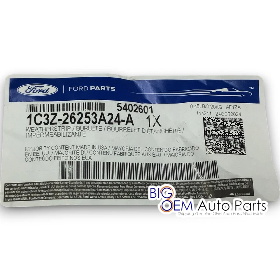 Nuevo OEM 2005-2017 Ford Super Duty conductor pasajero puerta trasera tira climática inferior Foto 3 de 4