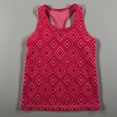 ivivva Tank Top Girls 10 Pink Argyle Diamonds Pattern Geometric Sleeveless - Picture 1 of 8