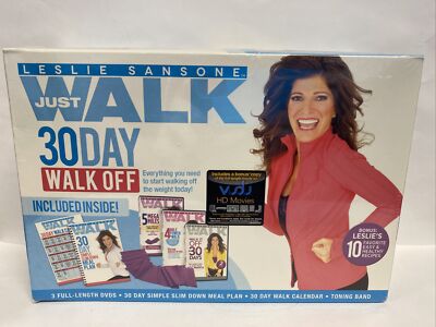Leslie Sansone 30 Day Just Walk Off 3 DVD Box Set Meal Plan W/Calendar SEALED
