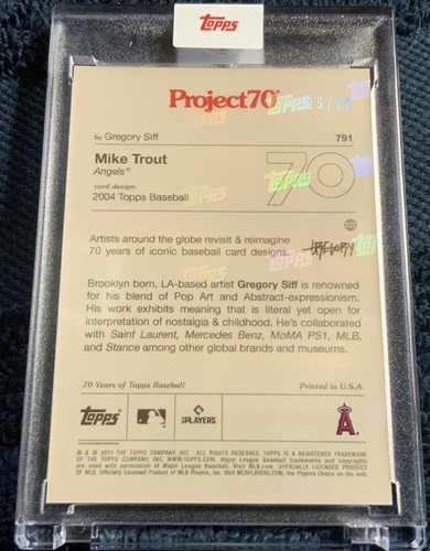 2021 Topps Project 70 MIKE TROUT #791 14/70 RAINBOW FOIL ANGELS BASEBALL CARD - Picture 4 of 5