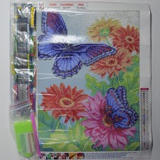 Butterfly Diamond Painting Art Kit For Adults 30x40cm Flower Garden DIY Craft