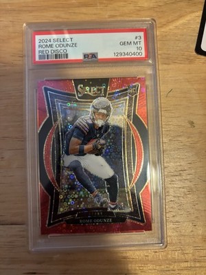 2024 Panini Select - Rome Odunze RC Red Disco /49 #372 Bears PSA 10