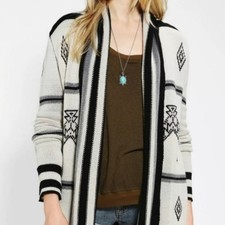 BB DAKOTA BY STEVE MADDEN Rolly Patterned Open-Front Cardigan - Size Small