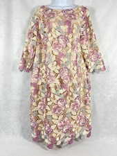 Eliza J Lace Dress Womens 16W Pink Purple Sheath Floral Embroidered Etherial