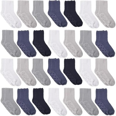 30 Pack Women Fuzzy Socks Bulk with Grip Winter Warm Fluffy Non Slip Dot