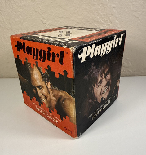 Vintage 1973 Playgirl Jigsaw Puzzle Peter Lupus Open Box w/ Centerfold Included