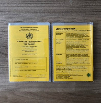 2 x Impfpass Impfbuch Impfausweis mit Schutzhülle- internationale Bescheinigung