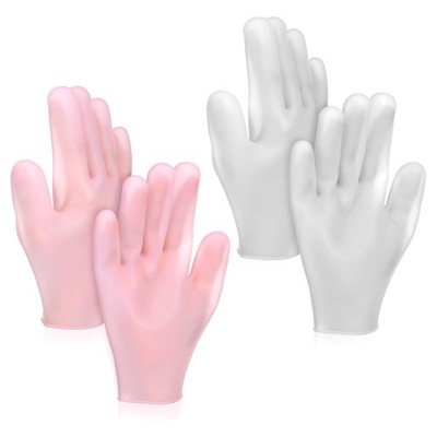 2 Pairs Silicone Moisturizing Gloves Spa Gel Hydrating Gloves for Dry Hands