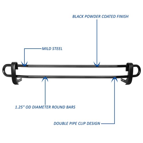 Black Coated Double Pipe Bar Rear Bumper Guard for 2001-2008 Pilot/MDX/Ridgeline - Picture 2 of 5