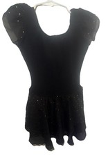 Little Girls Black Ballet Leotard with Rhinestones Size Small