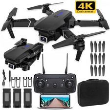 Faltbar WIFI FPV Drohne Mit 4K Kamera Mini Selfie-Quadrocopter RC Drone +3 Akkus