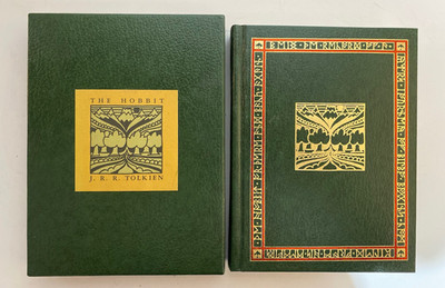 Vintage The Hobbit Or There And Back Again by JRR Tolkien Leather Hardcover Box