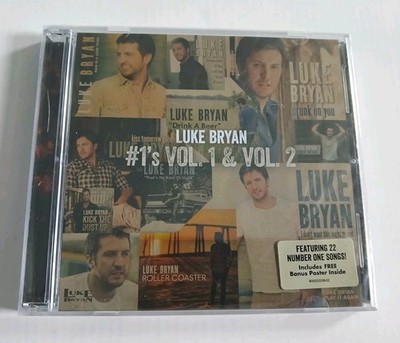 Luke Bryan #1's Vol. 1 & Vol. 2 Featuring 22 Number One Songs CD Free Poster