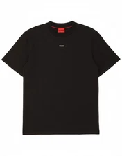 HUGO BOSS Mens T-Shirt Top Medium Black Cotton AO08